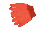 HI Viz Orange 24-Oz. Double Palm Cotton/Poly Oil Field Gloves 