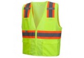 Pyramex RVZ2310 Hi-Viz All Mesh Lime Vest with Contrasting Reflective Tape