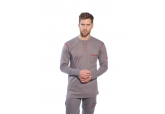 Portwest FR02 FR Long Sleeve Grey Henley Shirt