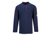 Portwest FR02 FR Long Sleeve Navy Henley Shirt