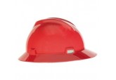 Red MSA Hat Full Brim 454736, red hard hats