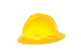 MSA 10058318 V-Gard Full Brim Hard Hat with One Touch Suspension-Yellow