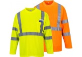 Hi-Visibility Class 2 Long Sleeve Pocket T-Shirt Portwest S191 