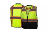 Pyramex RVZ4410B Type R - Class 2 Hi-Vis Lime Safety Vest with Black Bottom