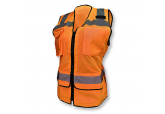 Women's Zippered Hi-Viz Orange Surveyor Vest Radians SV59W-2