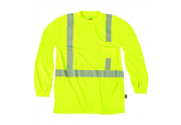 High Visibility Moisture wicking T-Shirt by Occunomix. Occunomix TLSP2B is a soft moisture wicking Long sleeve Tshirt that helps keep the wearer cool and at the same time offering UPS 25 Protection. This is a lightweight 3.8 oz Birdseye fabric that is sof