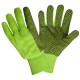 Hi Viz Green 10oz Canvas Gloves with PVC Dots