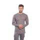 Portwest FR02 FR Long Sleeve Grey Henley Shirt