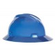 MSA Full Brim Blue Hard Hat MSA 475368 , ratchet hard hat, ratchet suspension hard hat